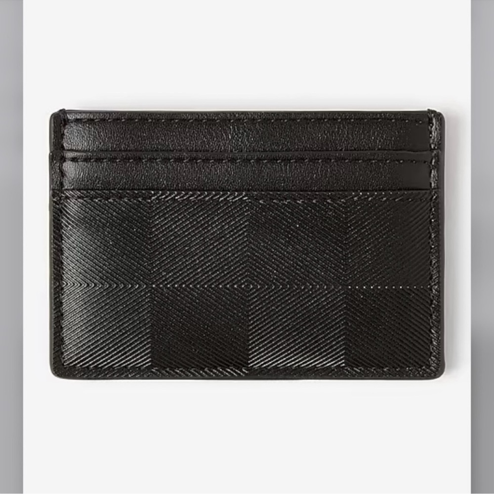 Express checkered card case in black